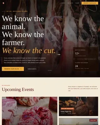Premium Butcher Booking Landing Page Template