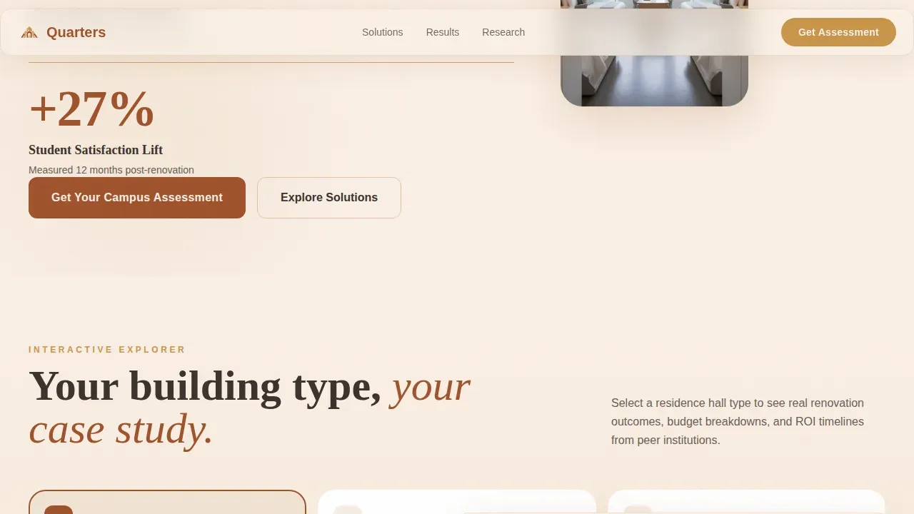 Smart Dorm Management Landing Page Template