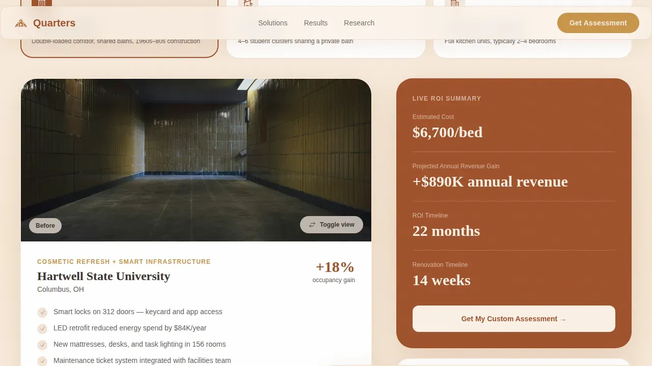 Smart Dorm Management Landing Page Template
