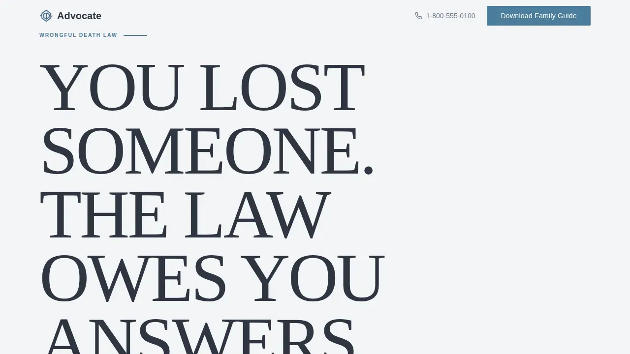 Personal Injury Counsel Landing Page Template
