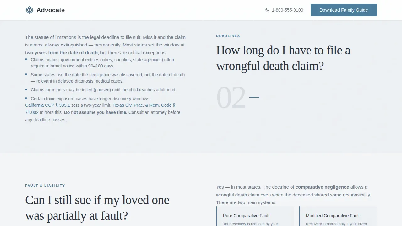 Personal Injury Counsel Landing Page Template