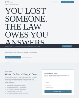 Personal Injury Counsel Landing Page Template