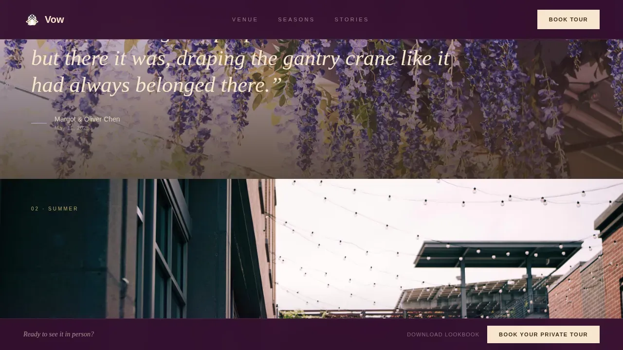 Heritage Wedding Venue Landing Page Template