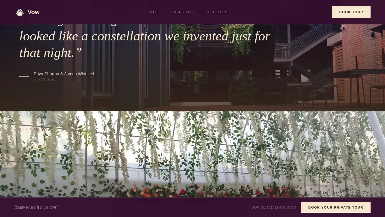Heritage Wedding Venue Landing Page Template