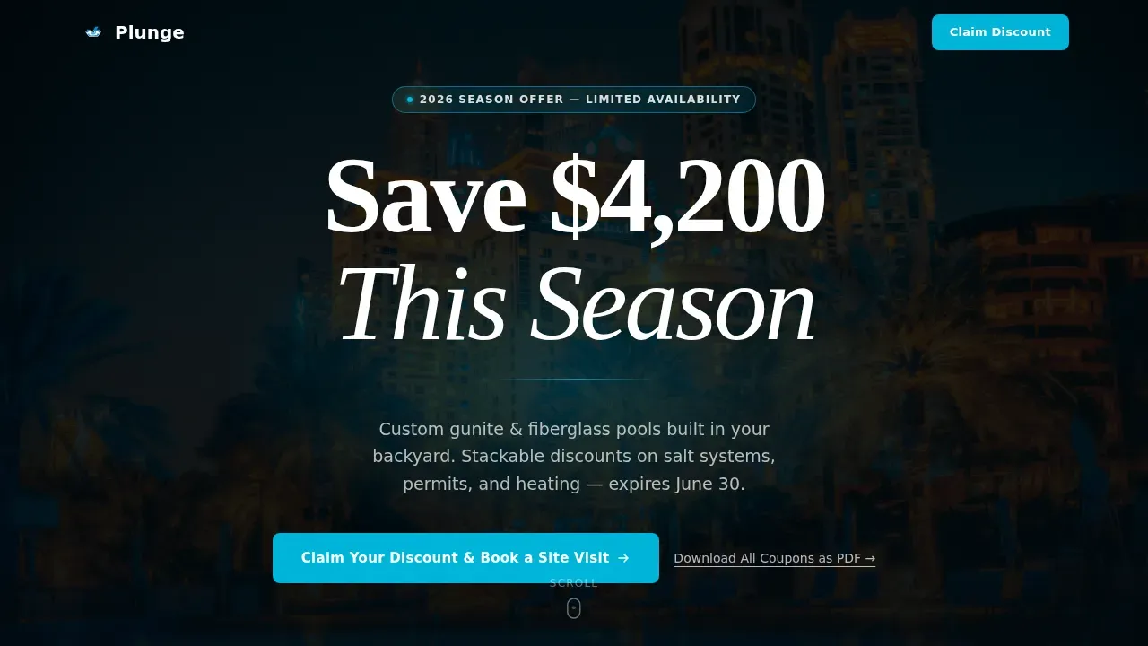 Affordable Pool Installation Landing Page Template