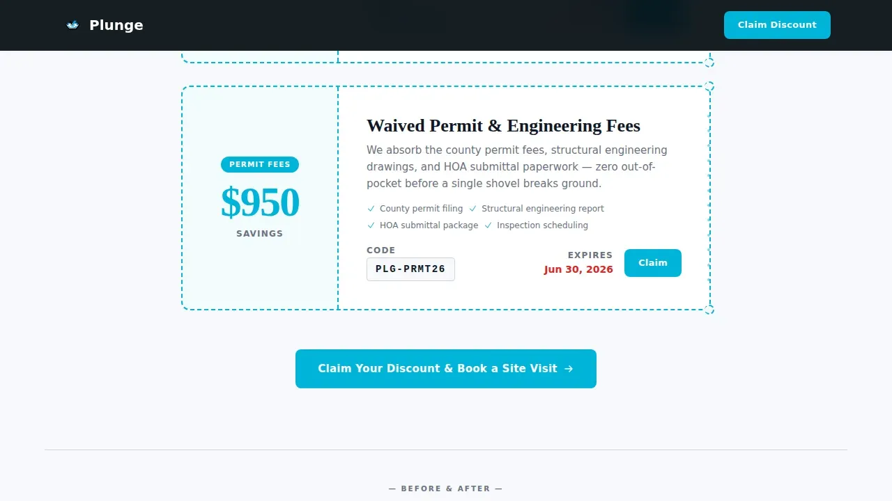 Affordable Pool Installation Landing Page Template