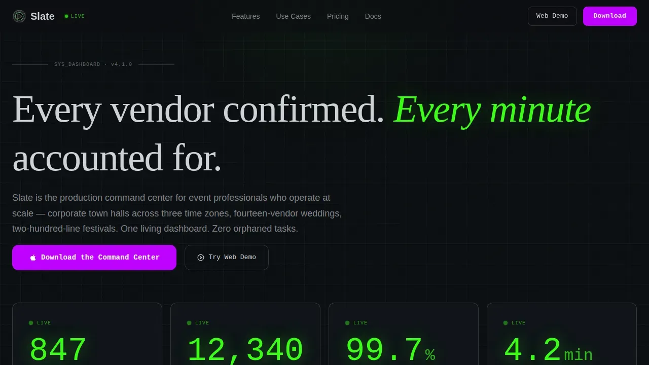 Intelligent Event Planning Landing Page Template