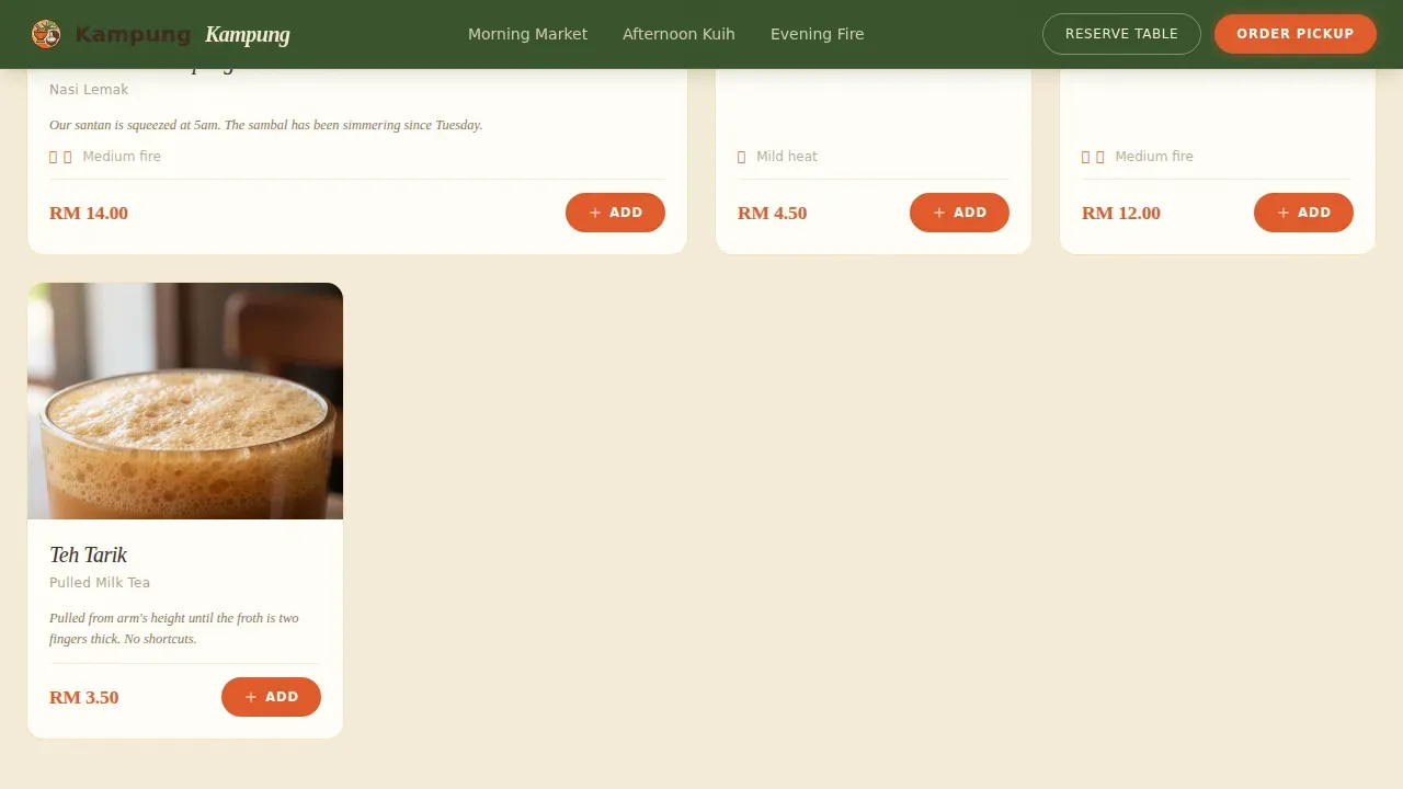 Complete Regional & Ethnic Restaurant Professional Website Template