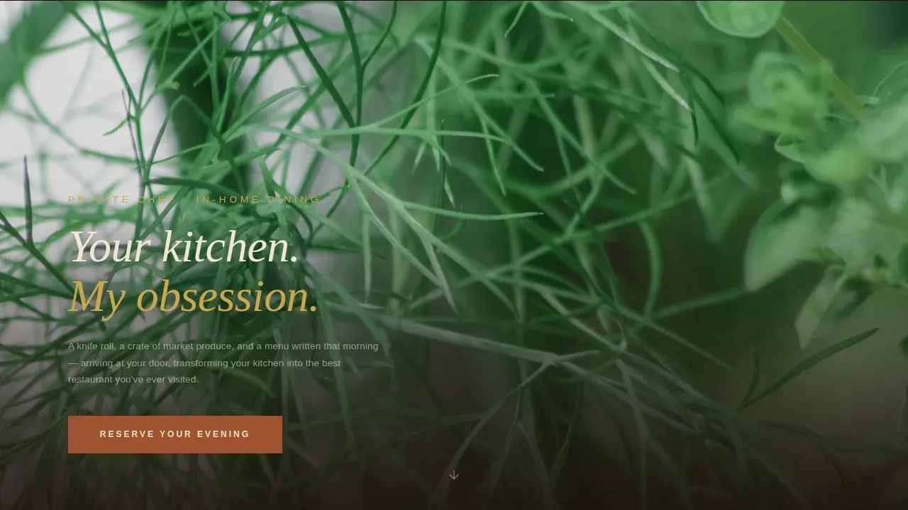 Exclusive Private Chef Landing Page Template