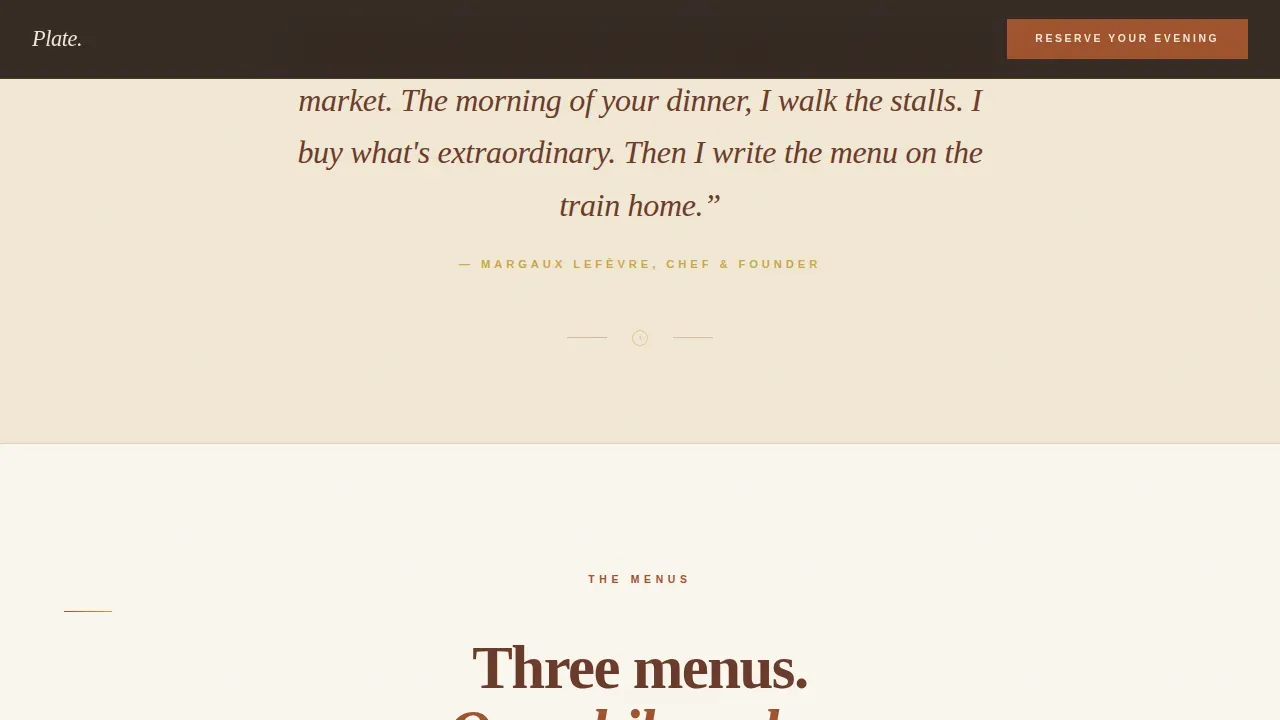Exclusive Private Chef Landing Page Template
