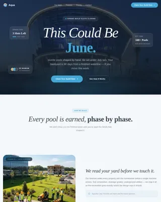 Seasonal Pool Construction Landing Page Template
