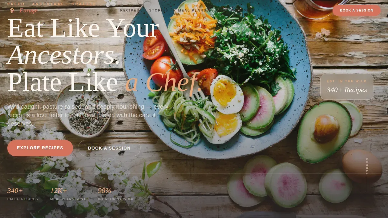 Gourmet Paleo Kitchen Landing Page Template