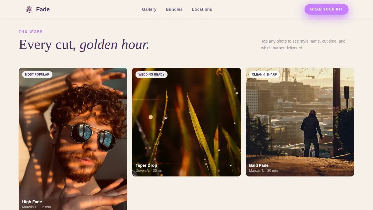 Expert Barbershop Booking Landing Page Template