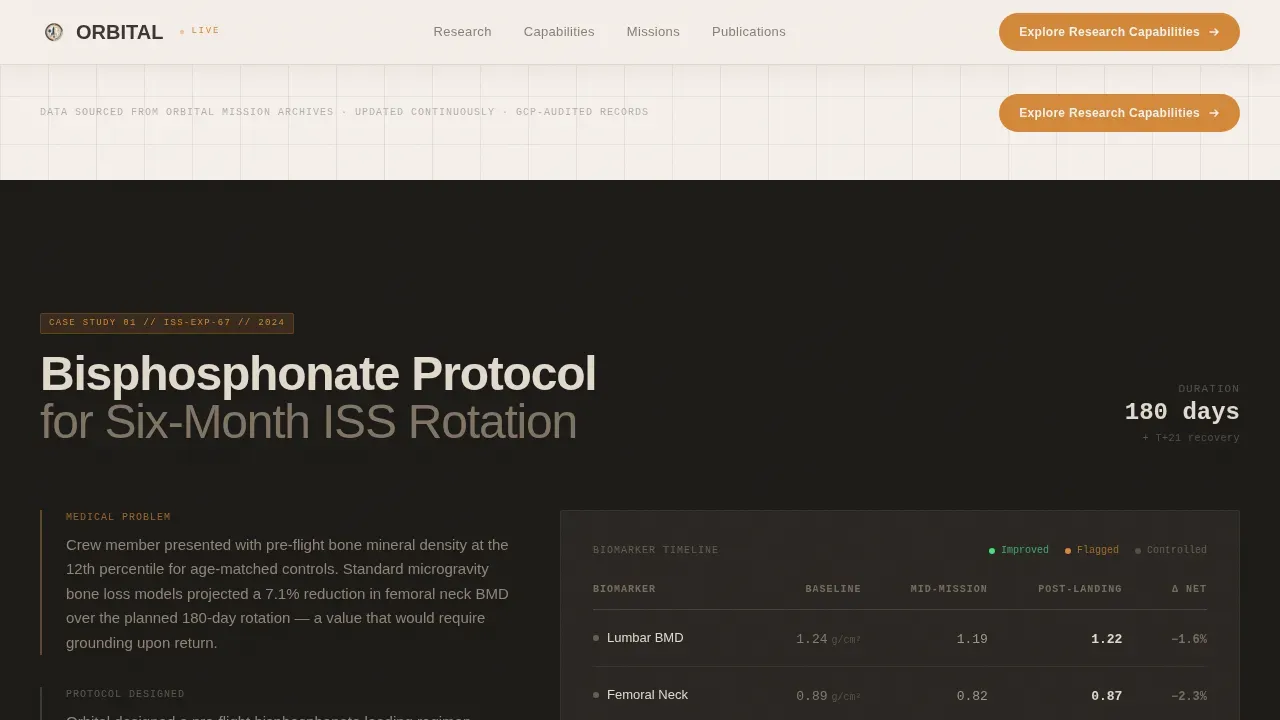Advanced Space Medicine Landing Page Template