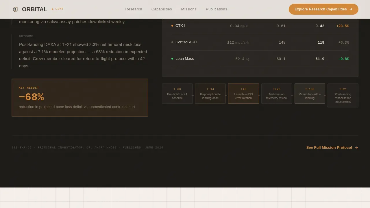 Advanced Space Medicine Landing Page Template
