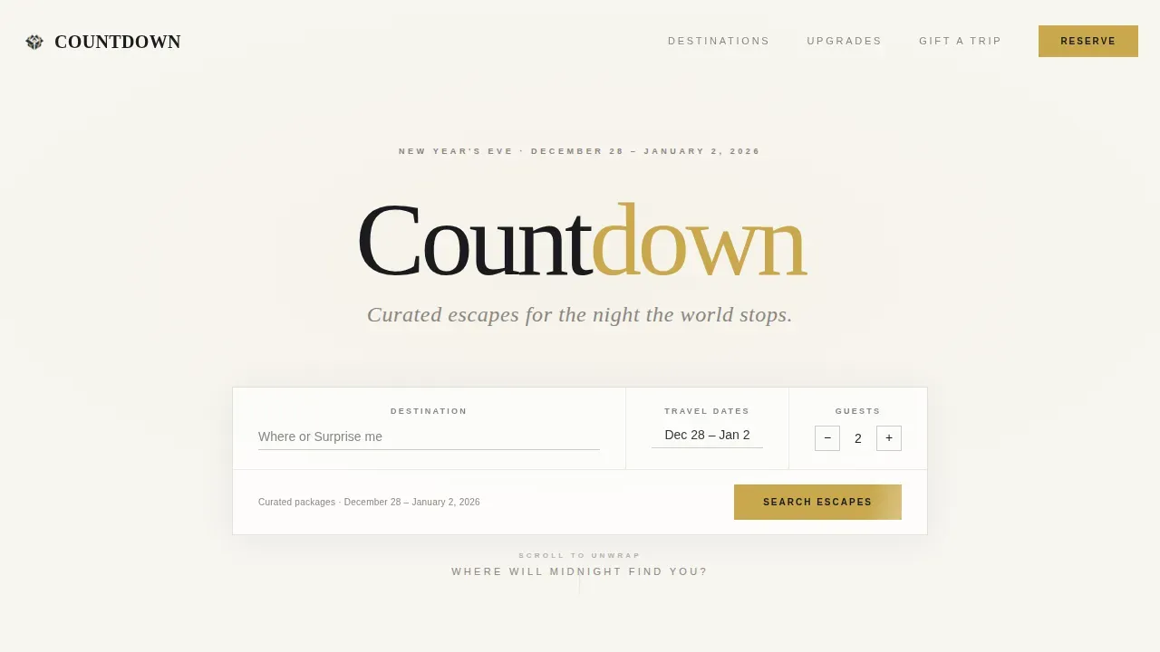 Luxury Holiday Travel Landing Page Template