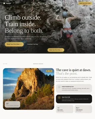 Adventure Climbing Experience Landing Page Template