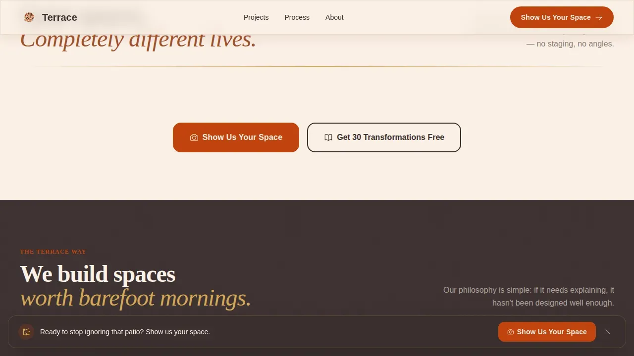 Luxury Outdoor Design Landing Page Template