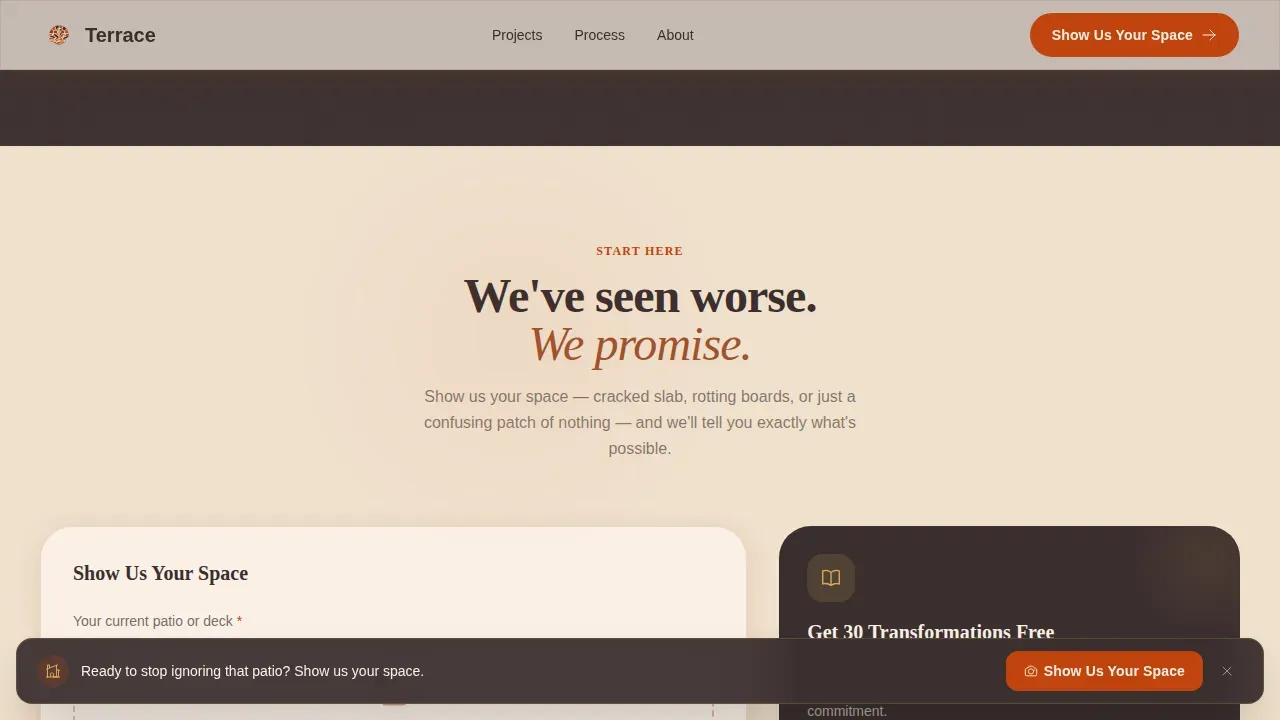 Luxury Outdoor Design Landing Page Template