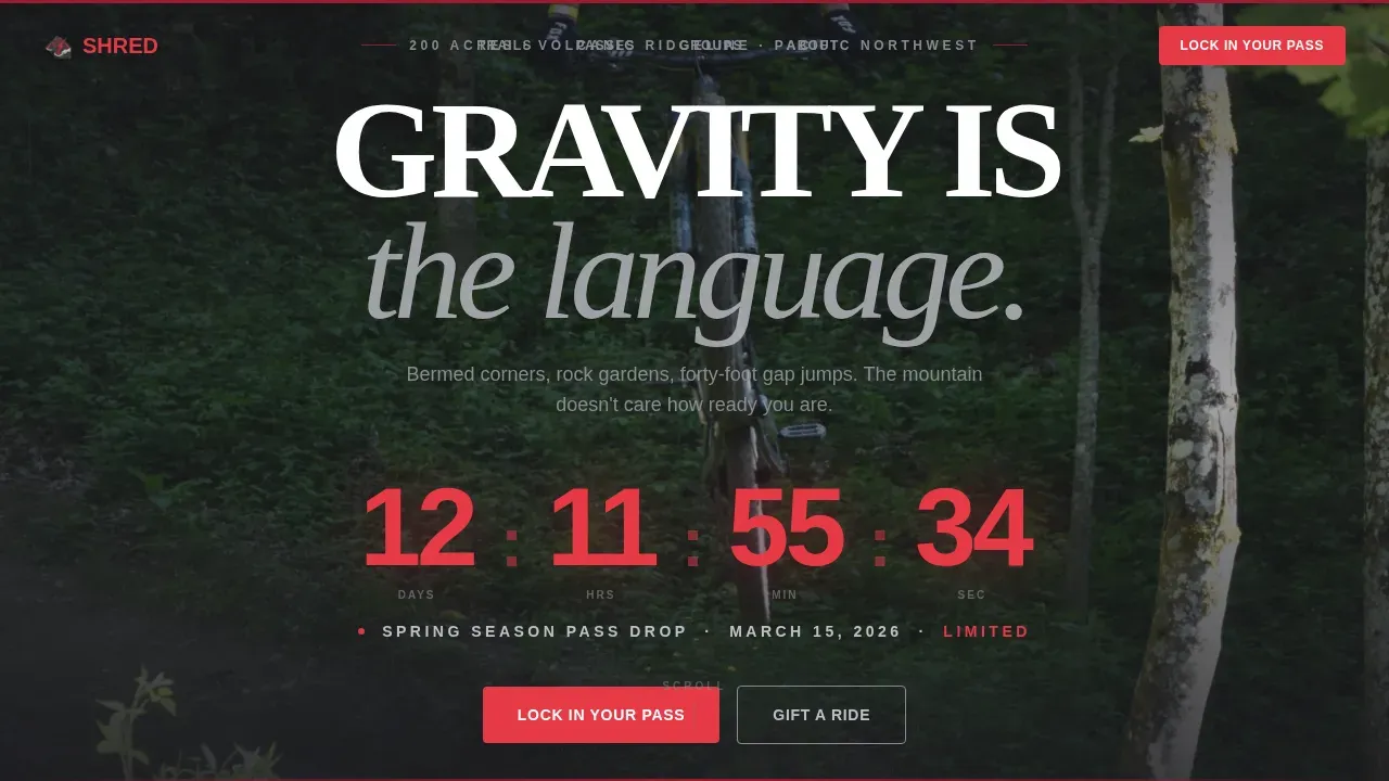 Adrenaline Mountain Biking Landing Page Template