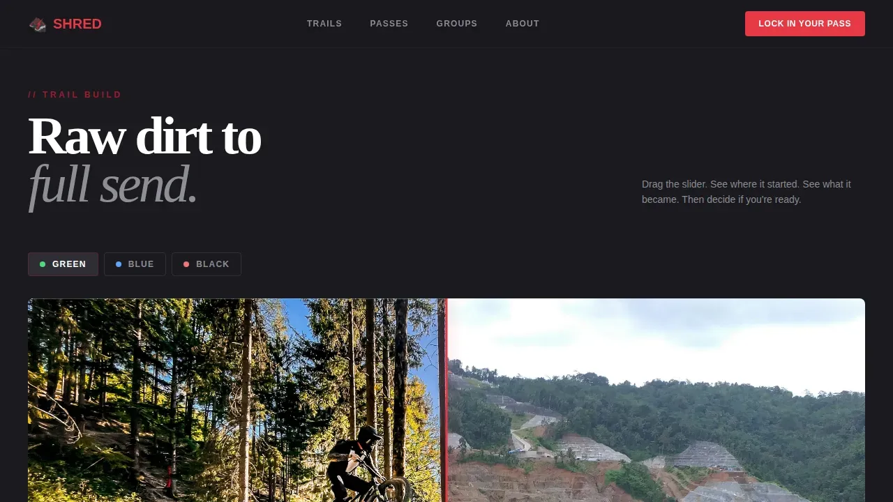 Adrenaline Mountain Biking Landing Page Template
