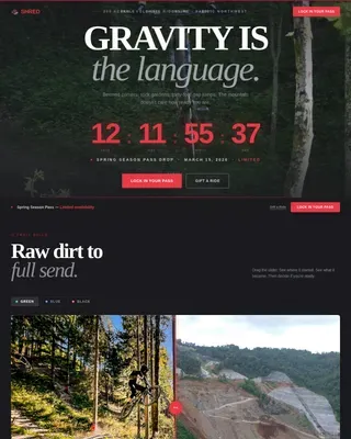 Adrenaline Mountain Biking Landing Page Template