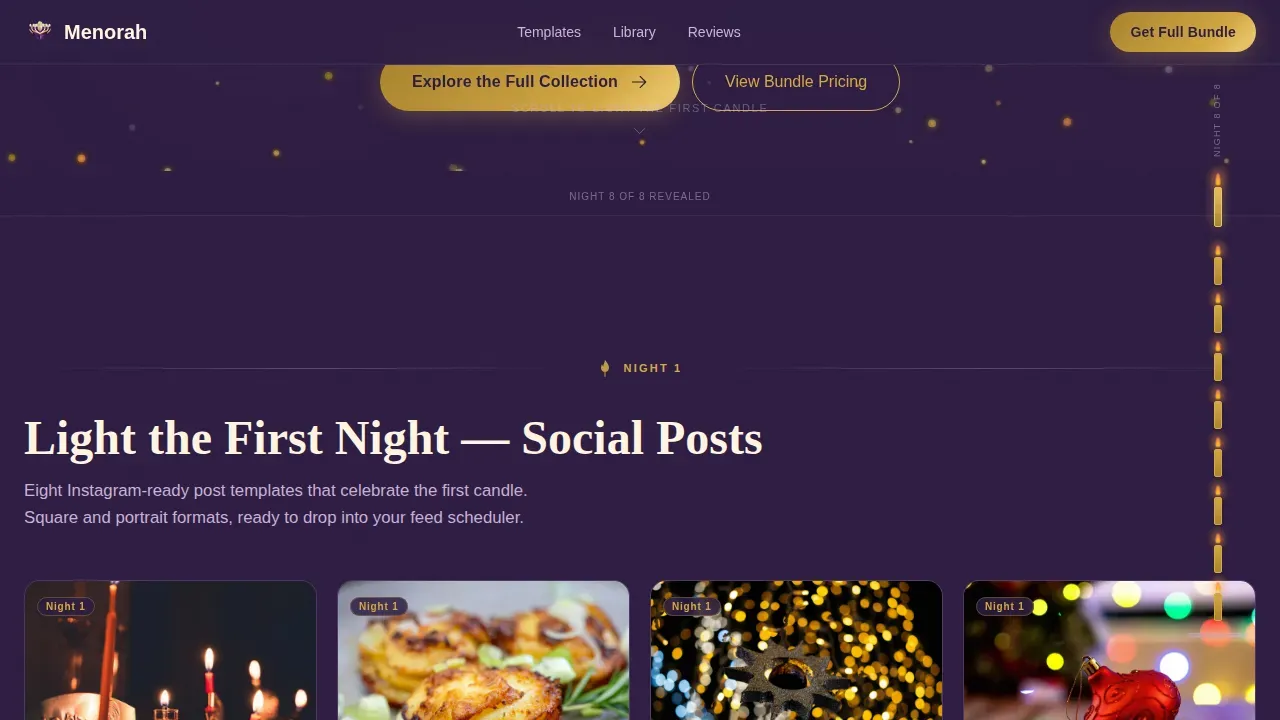 Seasonal Hanukkah Campaigns Landing Page Template