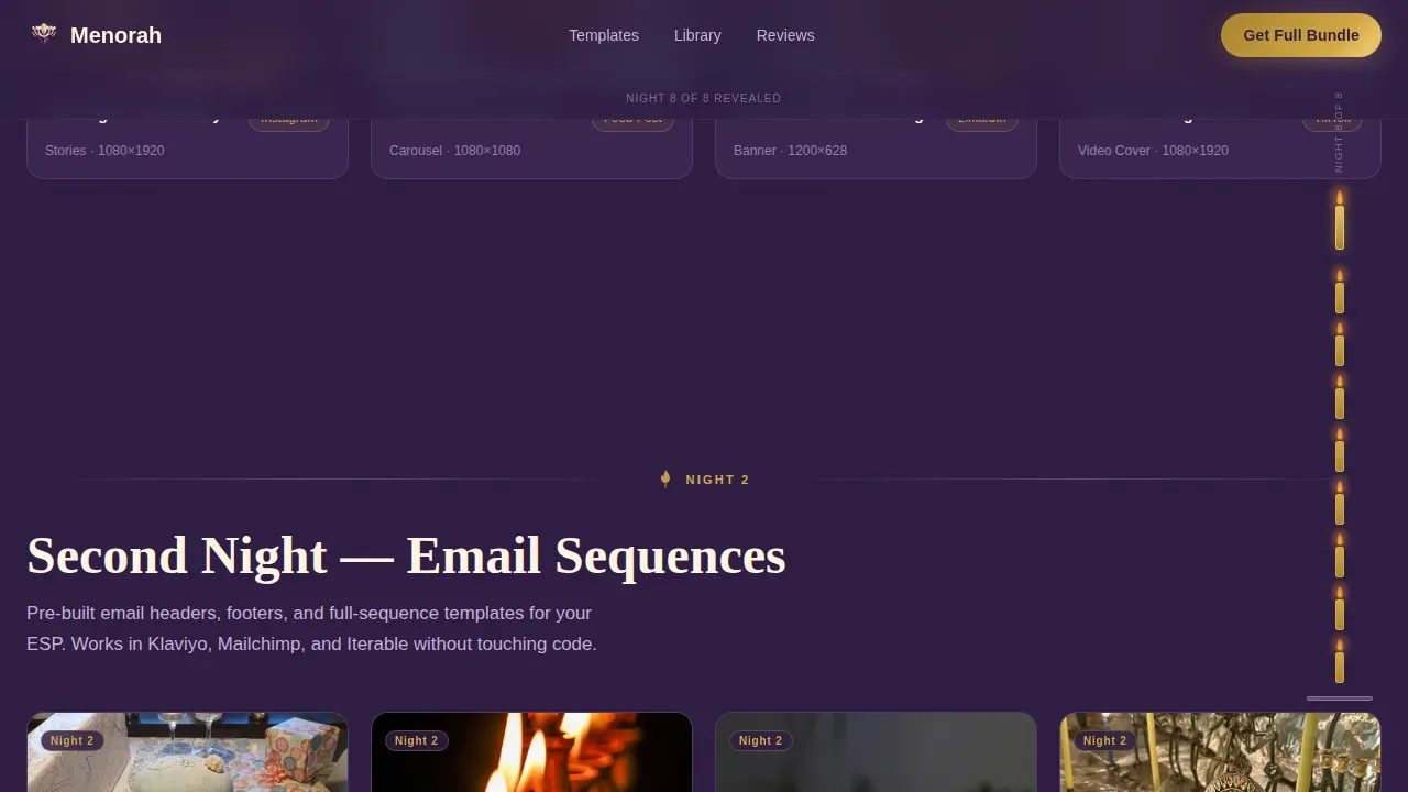 Seasonal Hanukkah Campaigns Landing Page Template