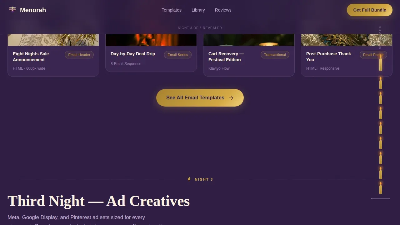 Seasonal Hanukkah Campaigns Landing Page Template