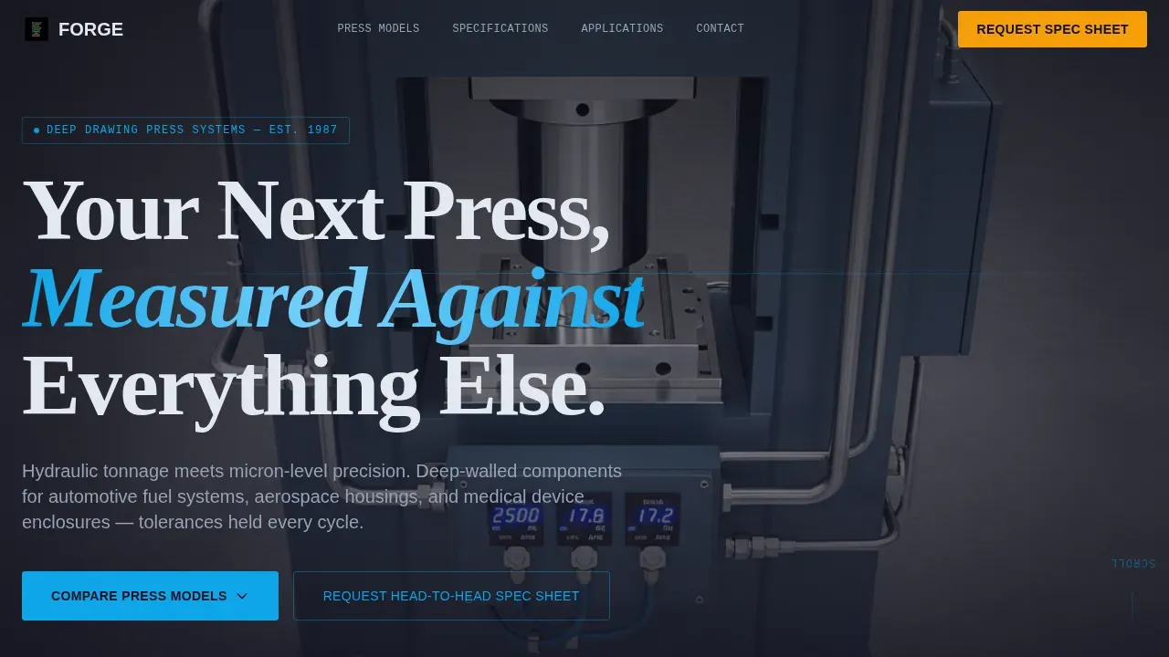 Local Manufacturing Processes Comparison Website Template