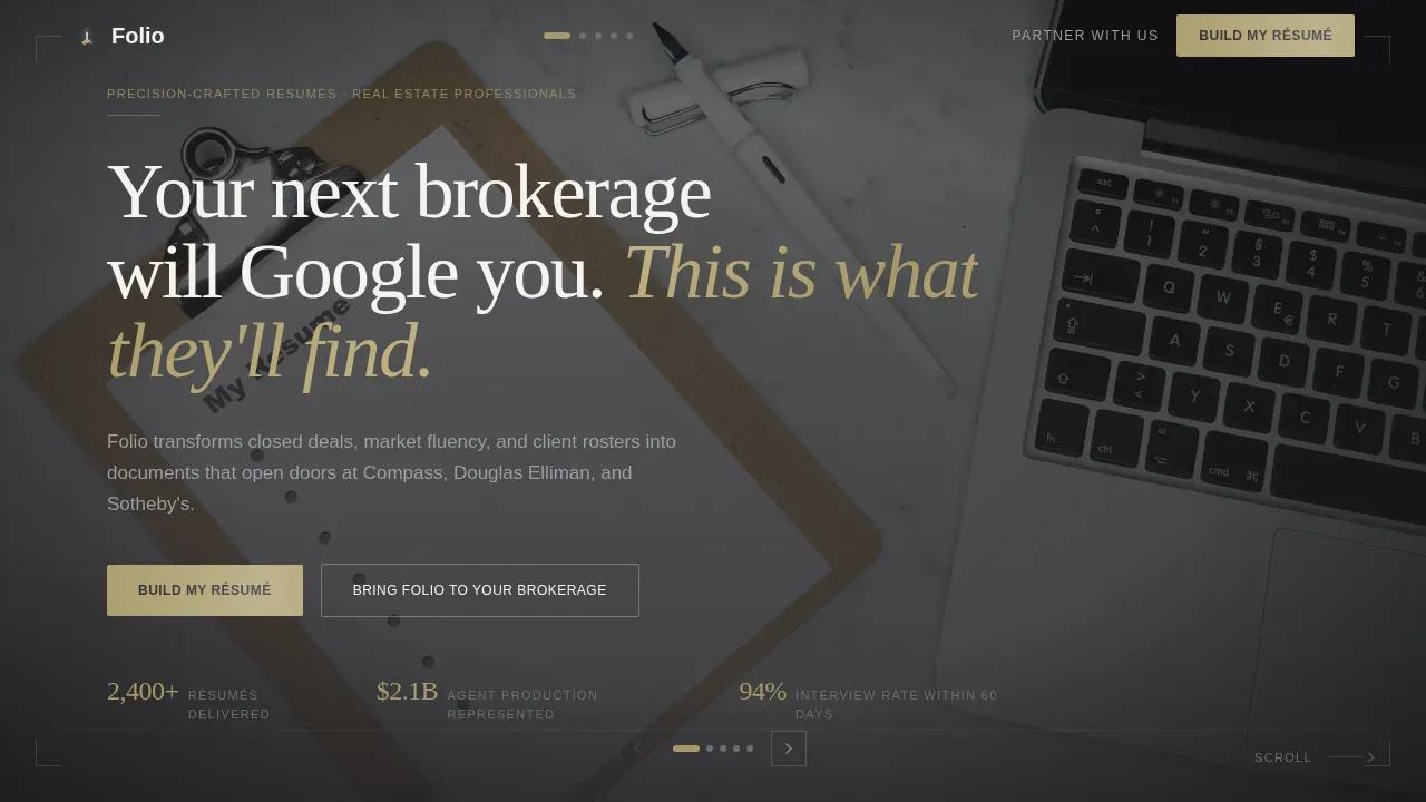 Professional Realtor Portfolio Landing Page Template