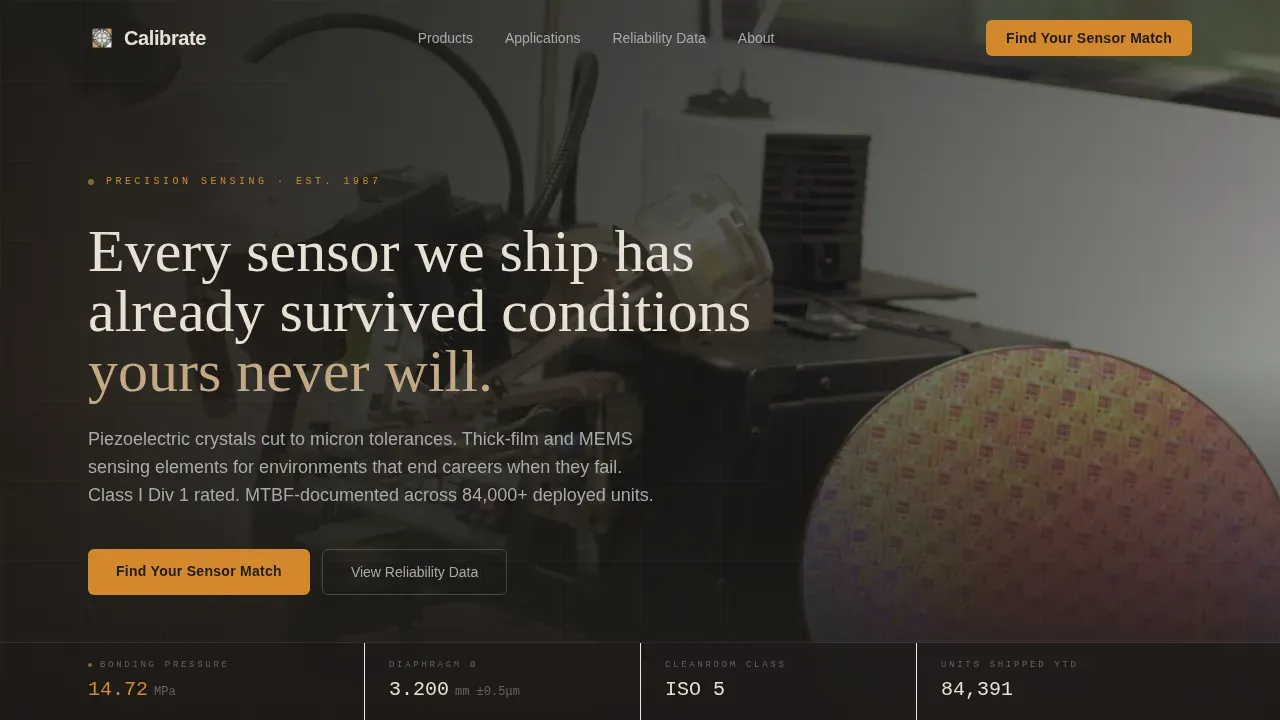 Smart Sensor Manufacturer Landing Page Template