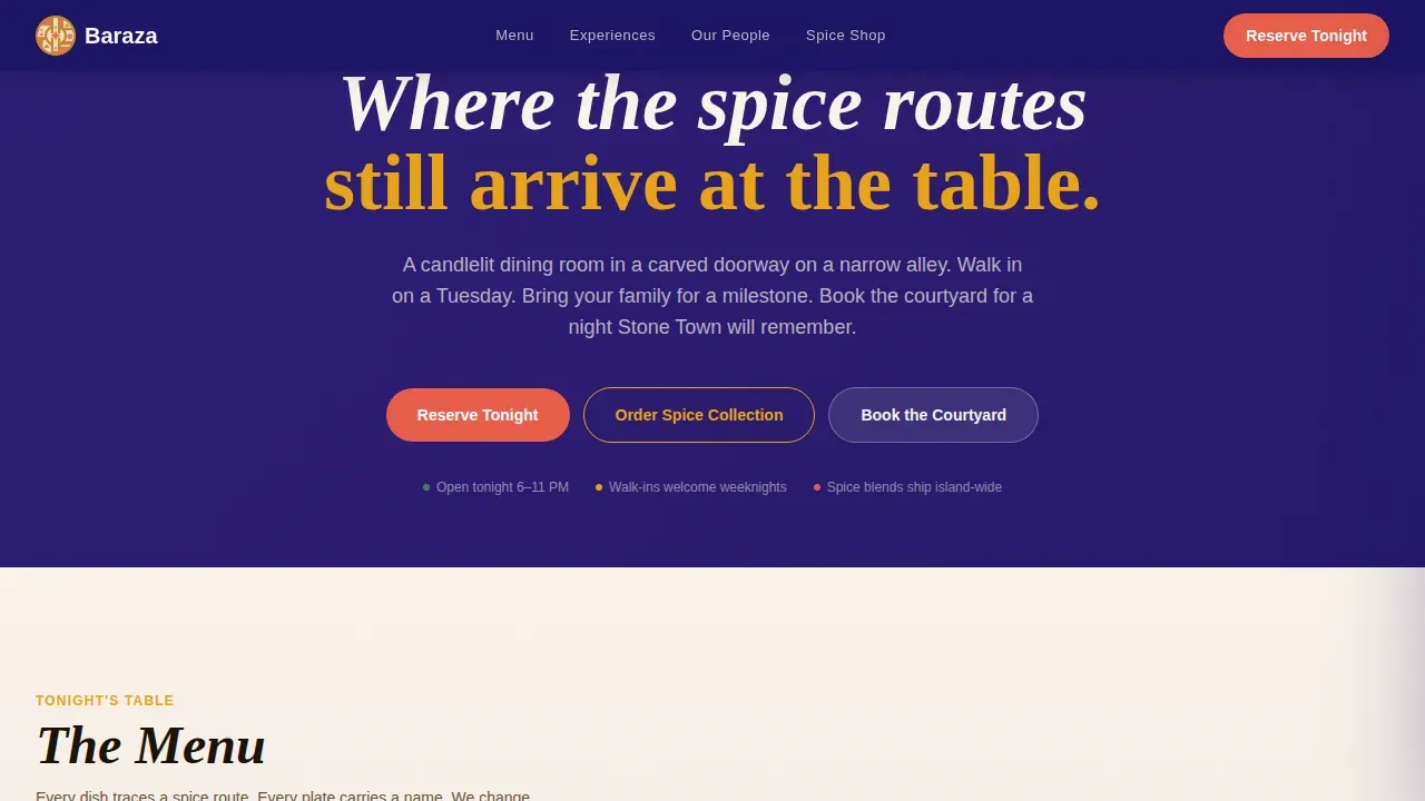 Luxury Fusion Restaurant Landing Page Template