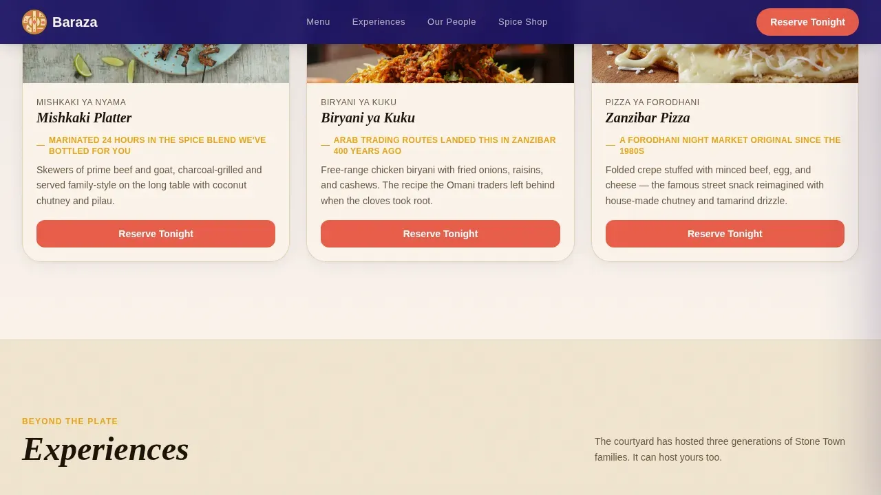 Luxury Fusion Restaurant Landing Page Template