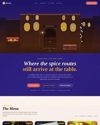 Luxury Fusion Restaurant Landing Page Template