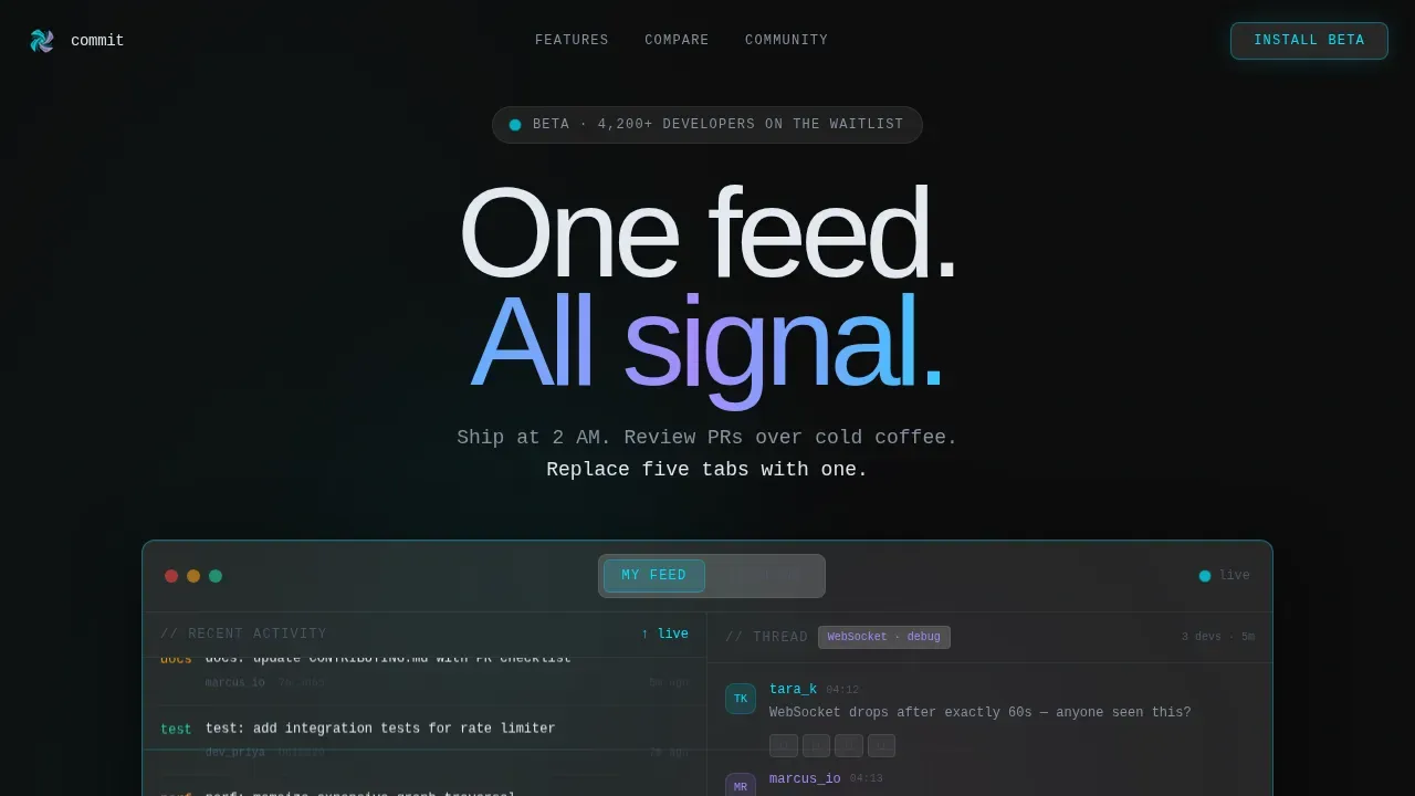 Developer Collaboration Platform Landing Page Template