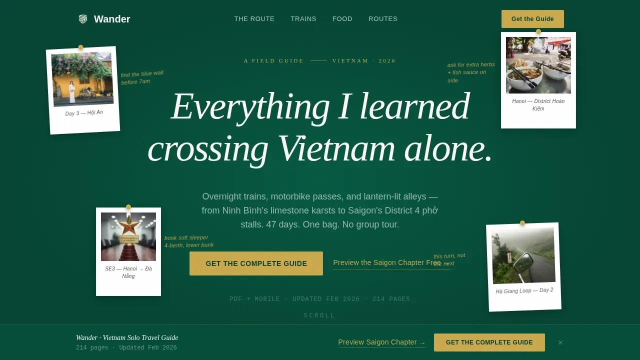Backpacker Vietnam Guide Landing Page Template