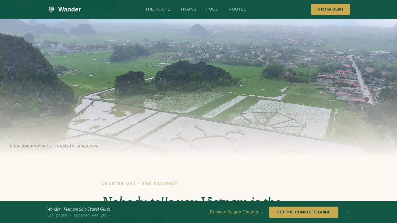Backpacker Vietnam Guide Landing Page Template