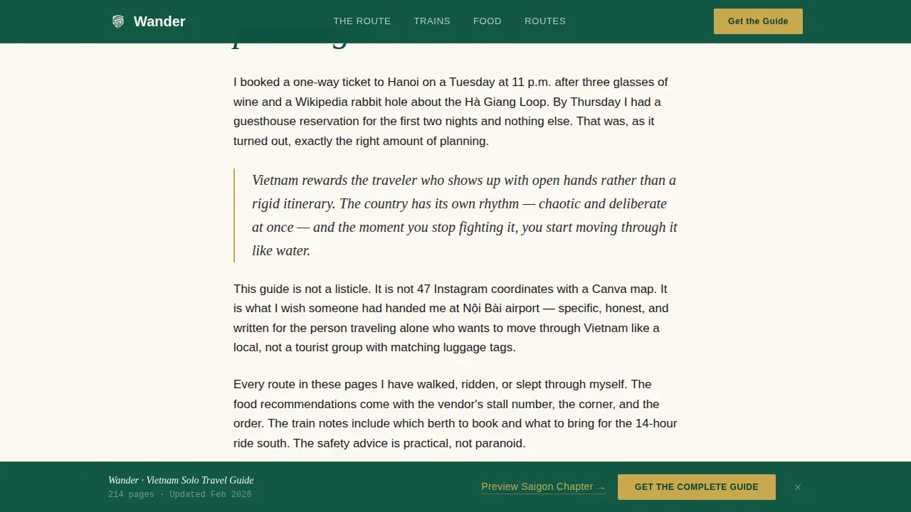 Backpacker Vietnam Guide Landing Page Template