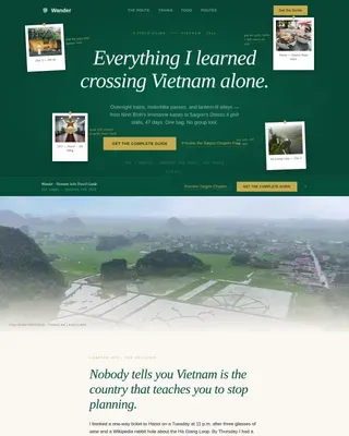 Backpacker Vietnam Guide Landing Page Template