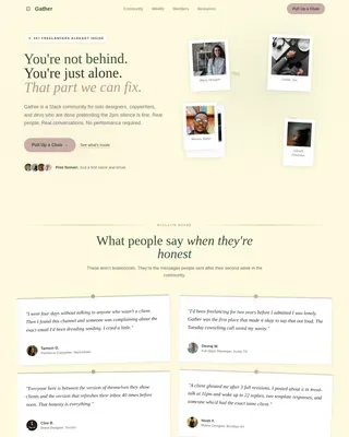 Freelancers Community Reviews & Social Proof Website Template