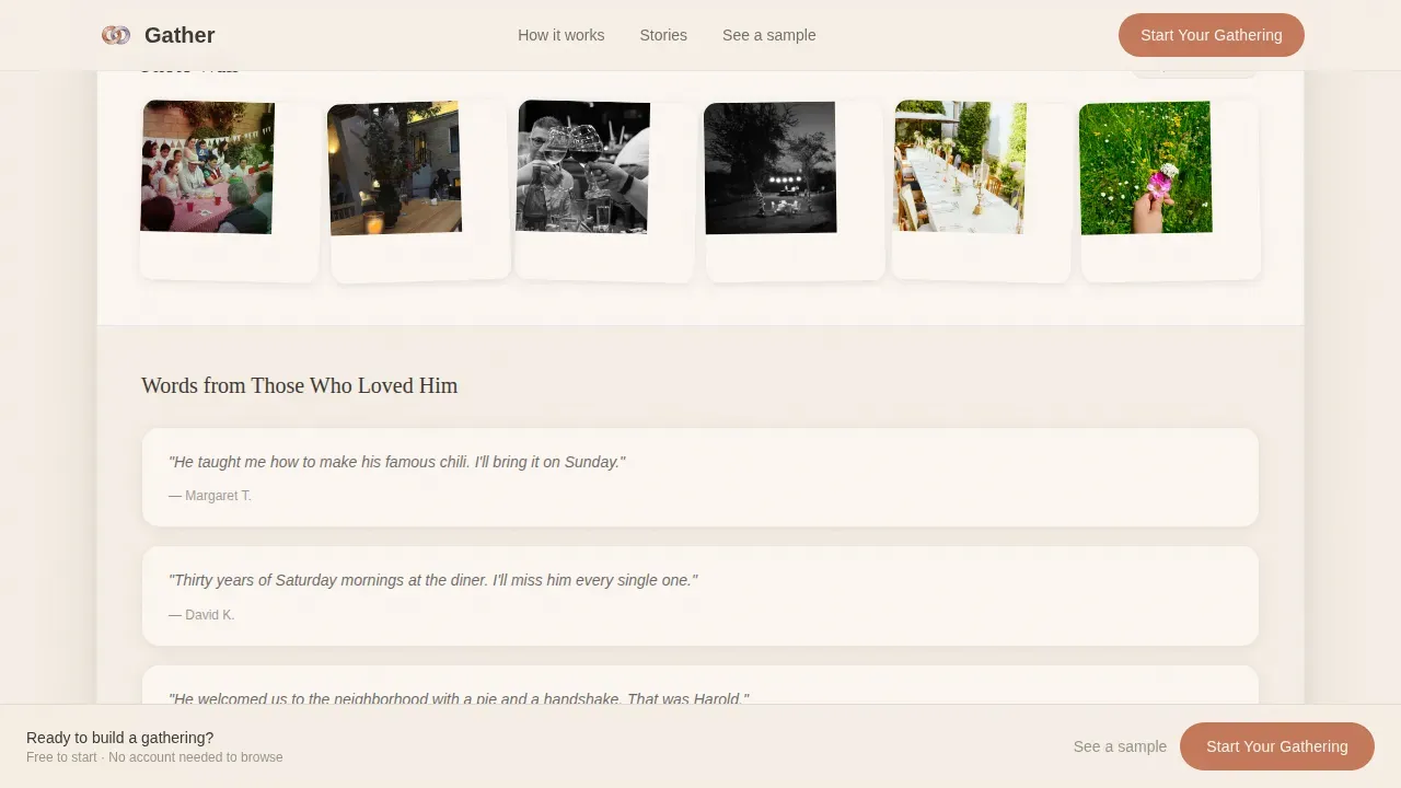 Dignified Memorial Booking Landing Page Template