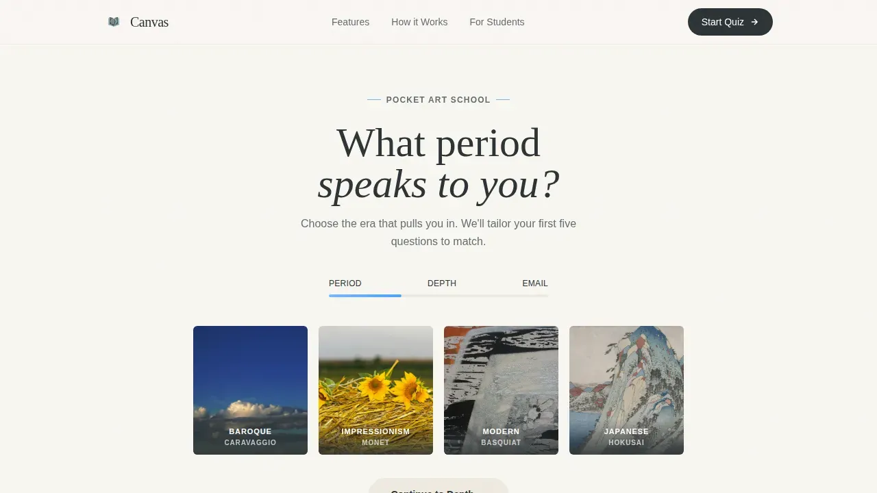 Interactive Creative Arts Platform Landing Page Template