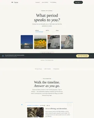 Interactive Creative Arts Platform Landing Page Template