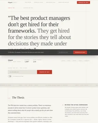 Editorial PM Interview Newsletter Landing Page Template