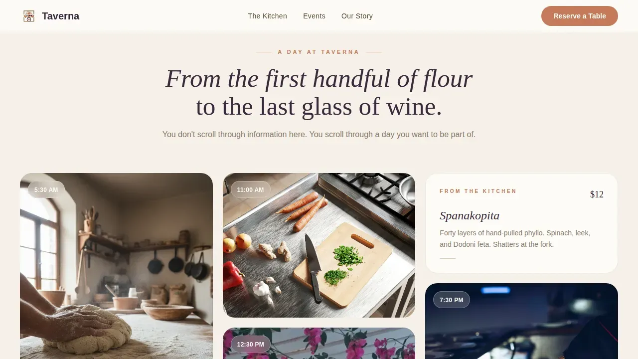 Rustic Mediterranean Dining Landing Page Template