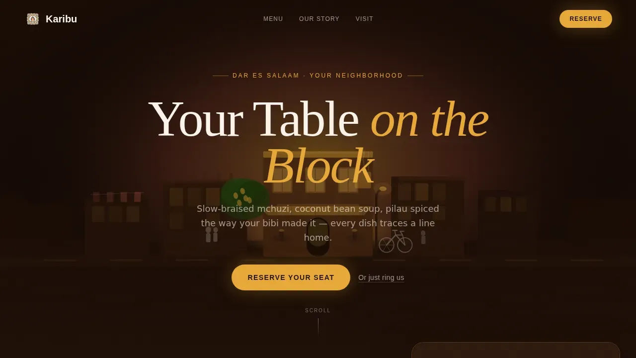 Refined East African Cuisine Landing Page Template