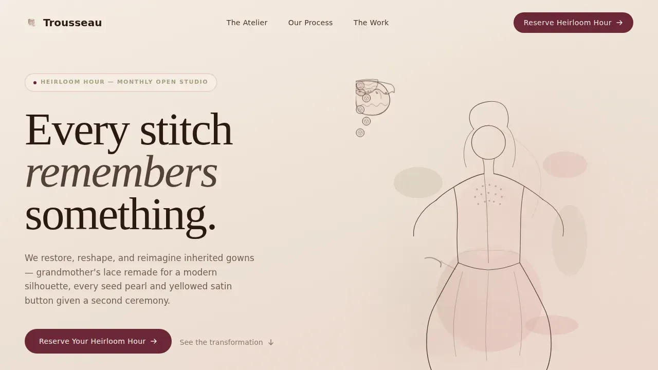 Timeless Bridal Couture Landing Page Template