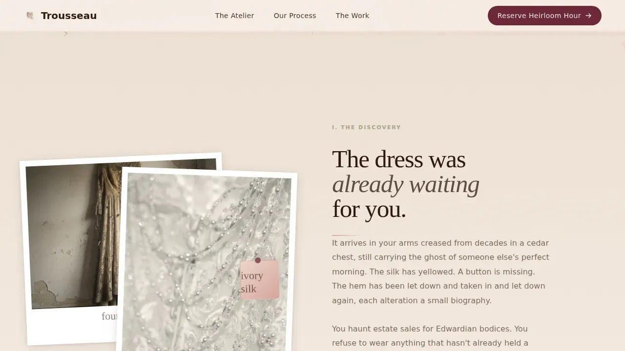 Timeless Bridal Couture Landing Page Template