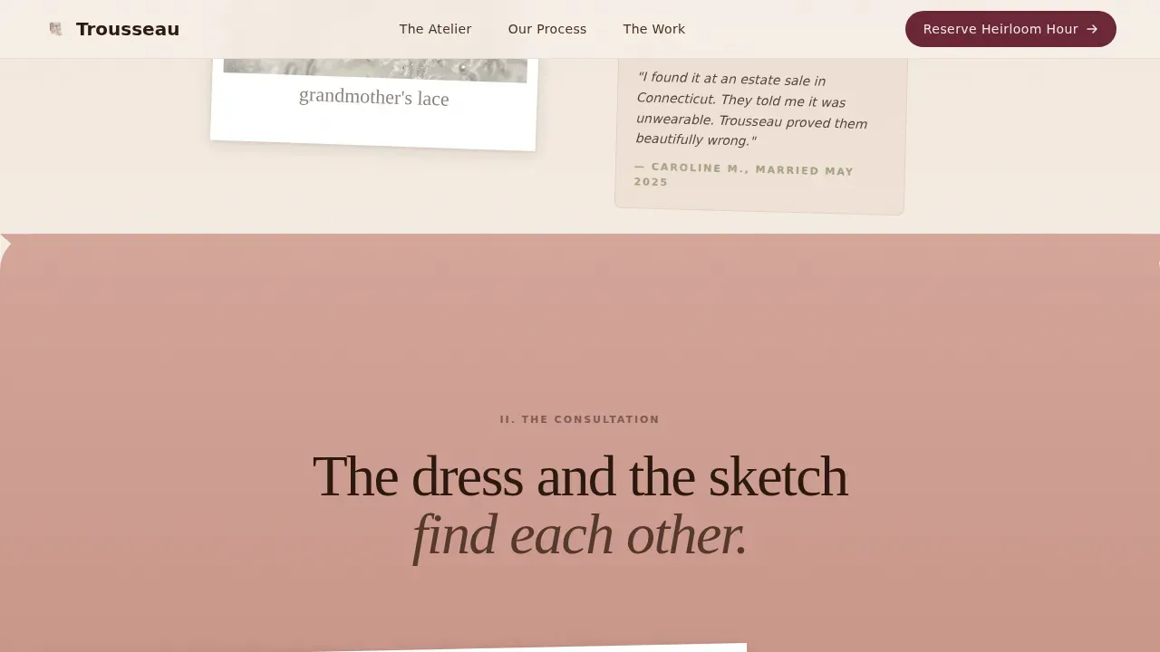 Timeless Bridal Couture Landing Page Template